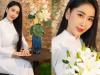 Hoa hậu Trinh Thanh Hồng đẹp như tranh hoa thu hút ánh nhìn.